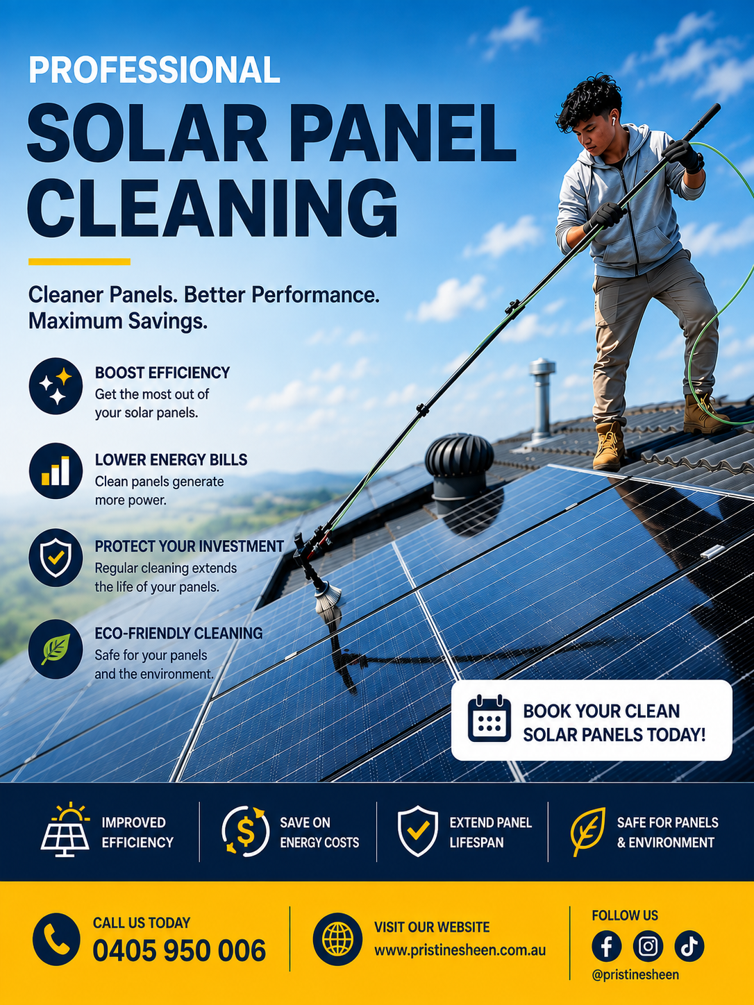 Representative professional window-cleaning photograph; genuine Pristine Sheen project media will replace it